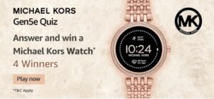 Amazon Michael Kors Gen5e Quiz Answers Win Michael Kors Watch (4 Winners)
