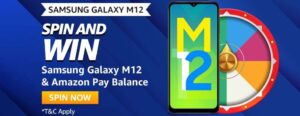 Amazon Spin and Win Samsung Galaxy M12 Quiz Answer