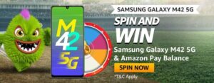 Amazon Spin and Win Samsung Galaxy M42 5G Quiz Answer