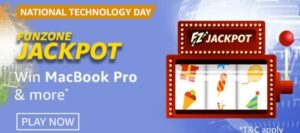 Amazon Funzone Jackpot National Technology Day Quiz Answers
