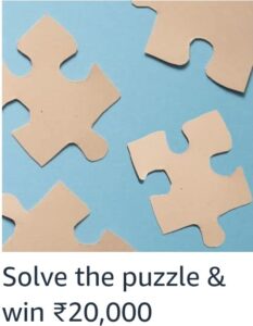 Amazon Puzzle Quiz Answers Win Rs. 20,000 Pay Balance