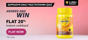 amazon supradyn daily multivitamin quiz answers win amazon pay cashback coupon